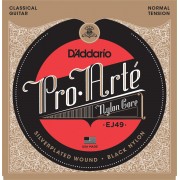 D'Addario EJ49 Pro-Arté Black Nylon, Tension Normale. Cordes de guitare classique