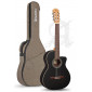 Alhambra Black Satin CW EZ guitare classique électro